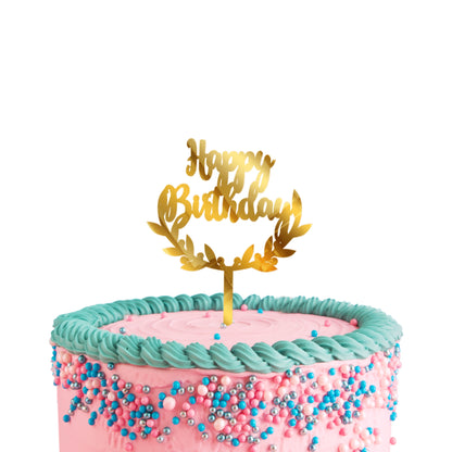 Birthday Cake Toppers Gold Acrylic