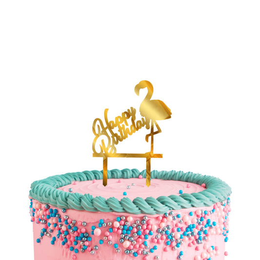 Birthday Golden Acrylic Cake Toppers