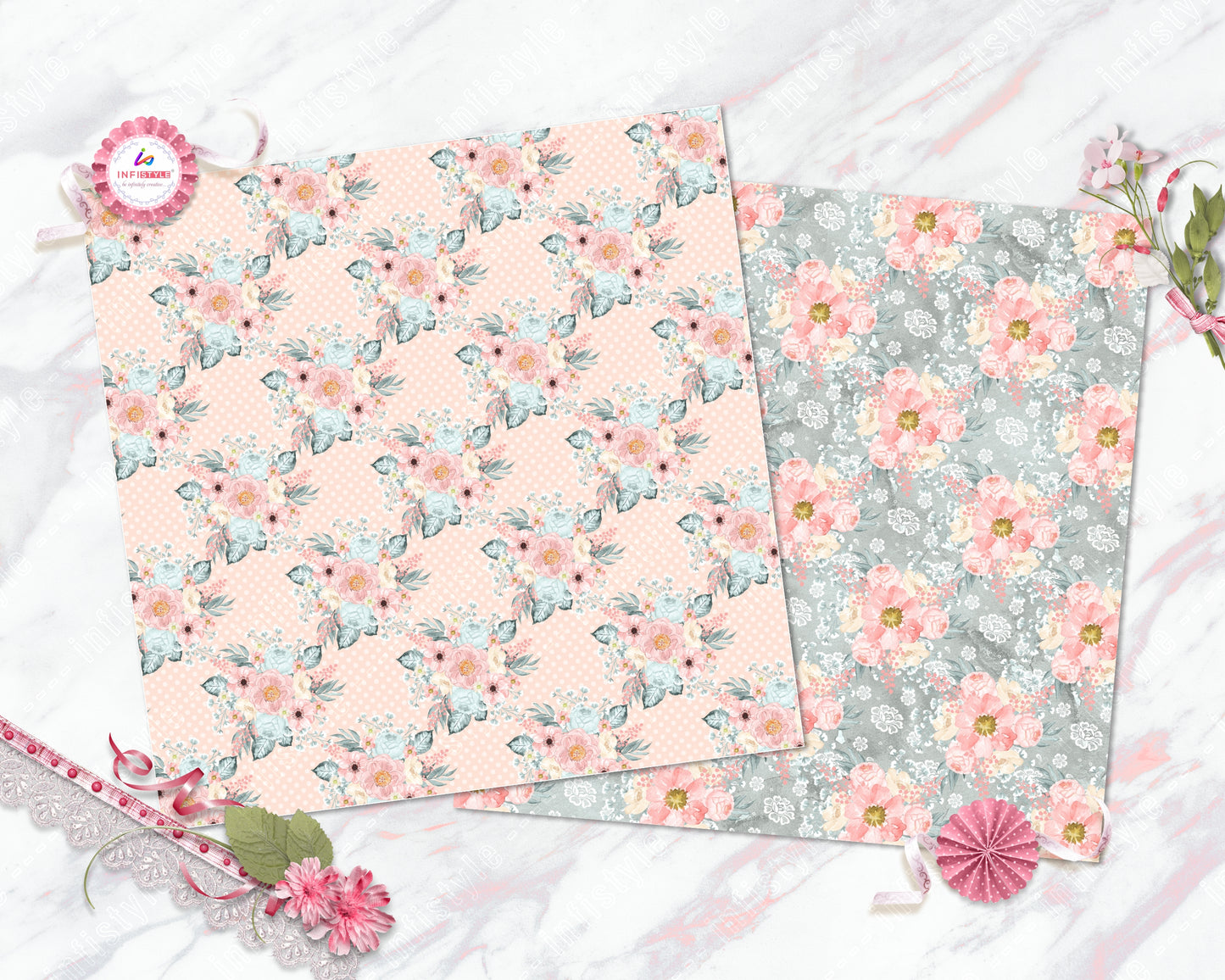 Pastel Paper Pattern Pack of 24 Sheet