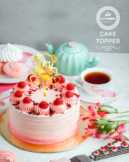 Acrylic Birthday Cake Teddy Toppers