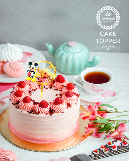 Golden Mickey Cake Topper Happy Birthday