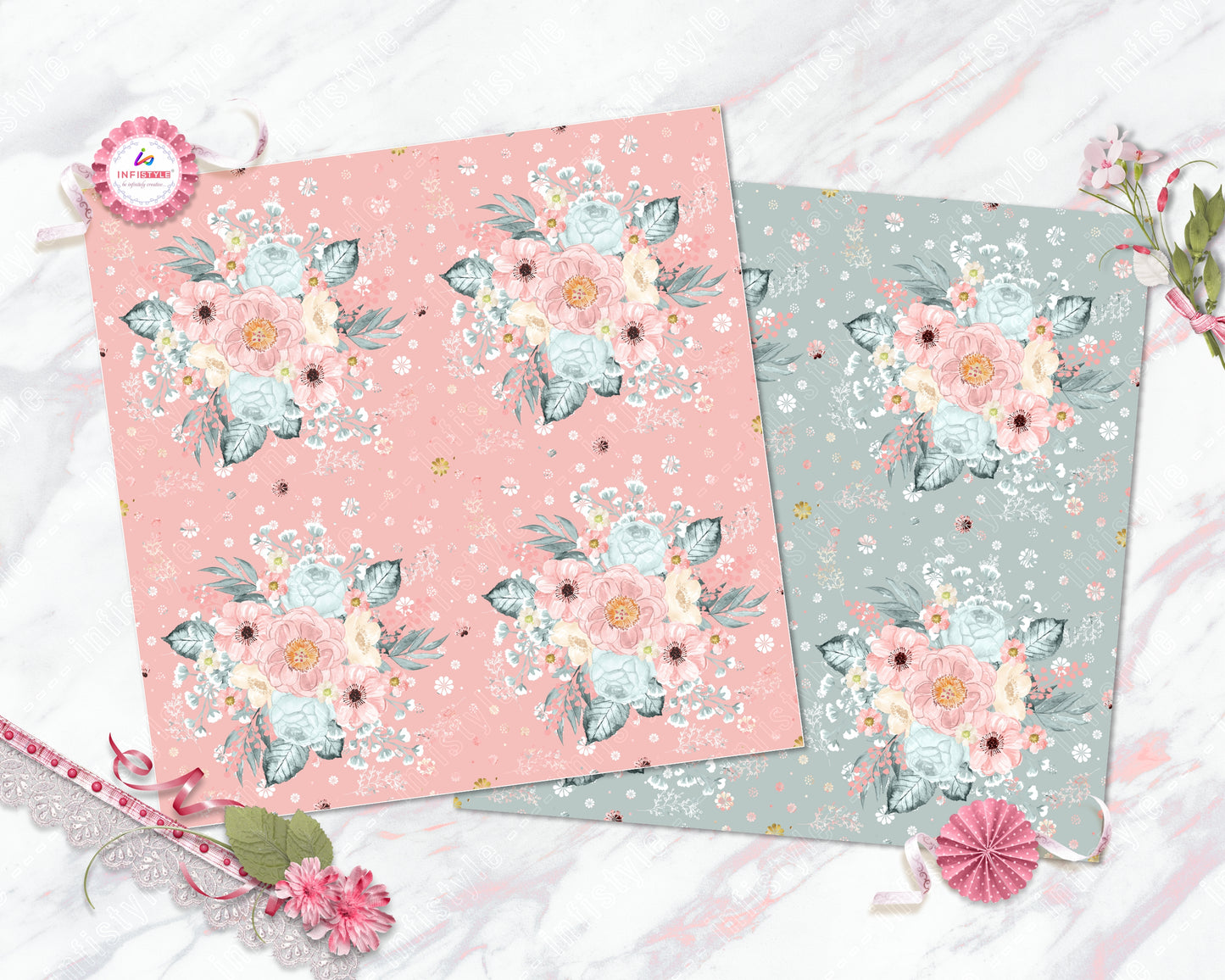 Pastel Paper Pattern Pack of 24 Sheet