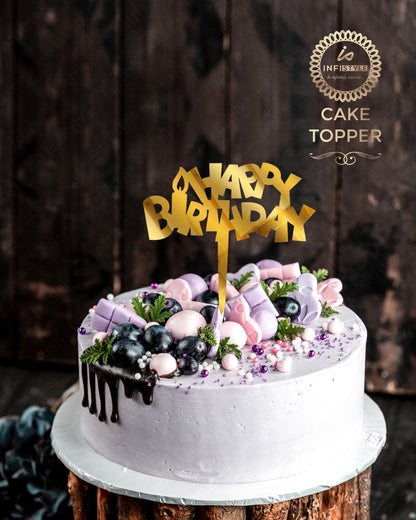 Acrylic Birthday Cake Toppers Gold