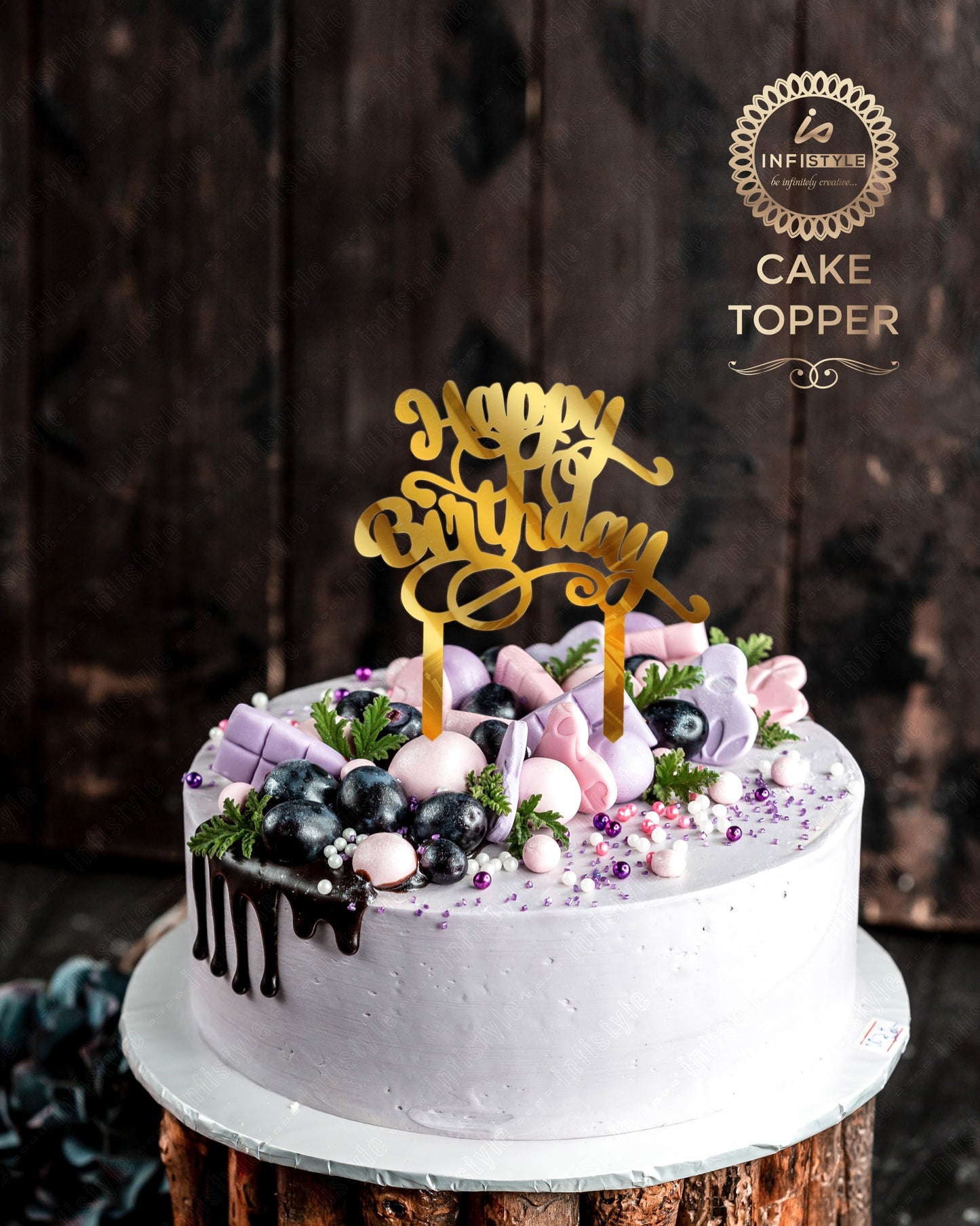 Gold Acrylic Birthday Cake Toppers