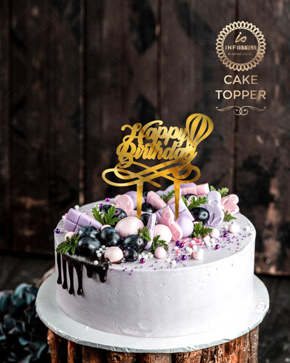 Golden Acrylic Birthday Cake Toppers