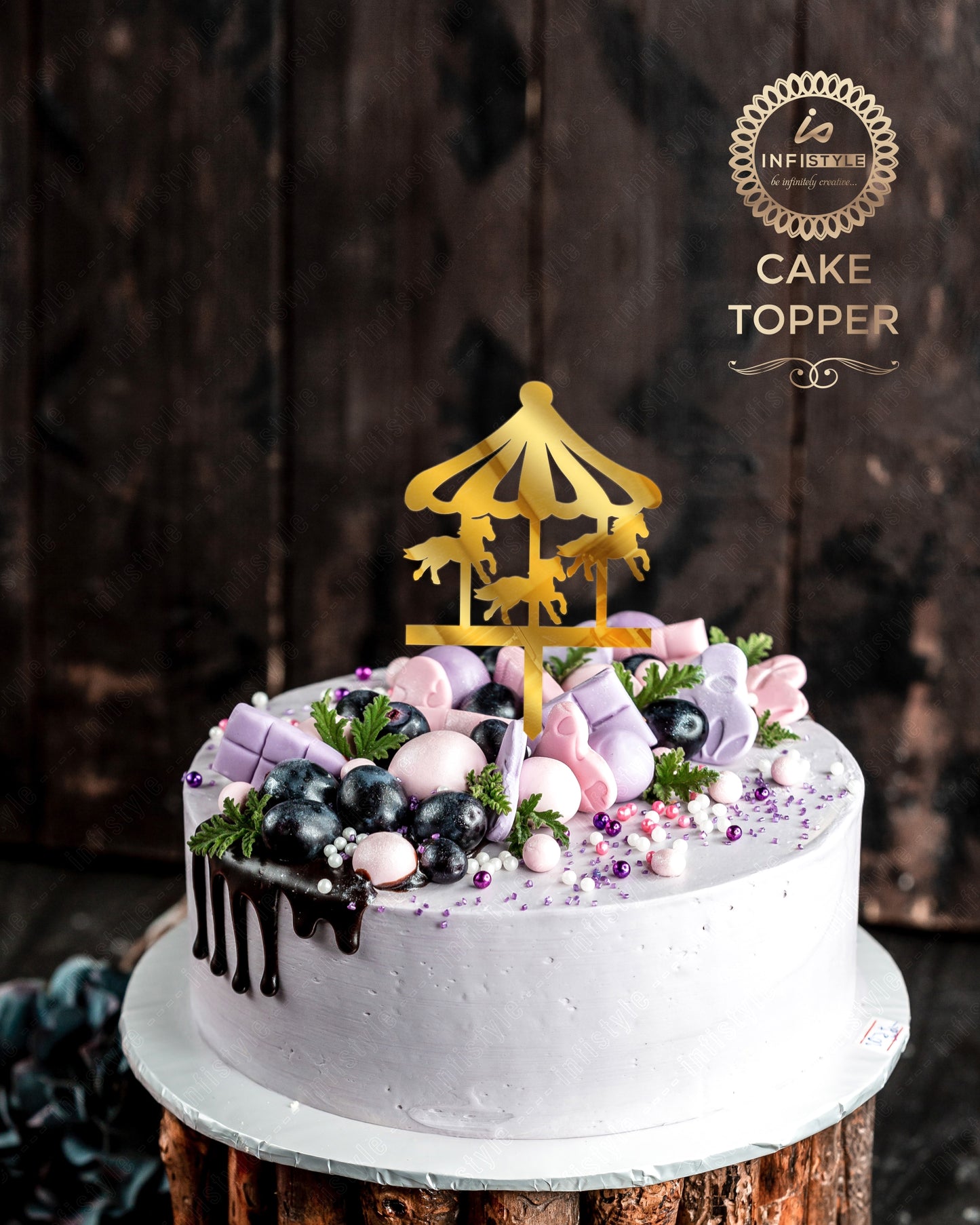 Golden Cake Toppers for Birthday Decoration