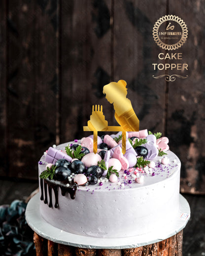 Happy Birthday Acrylic Cake Toppers Gold