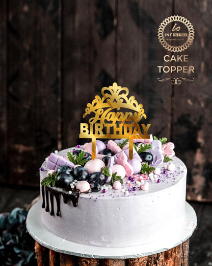 Golden Acrylic Birthday Cake Toppers