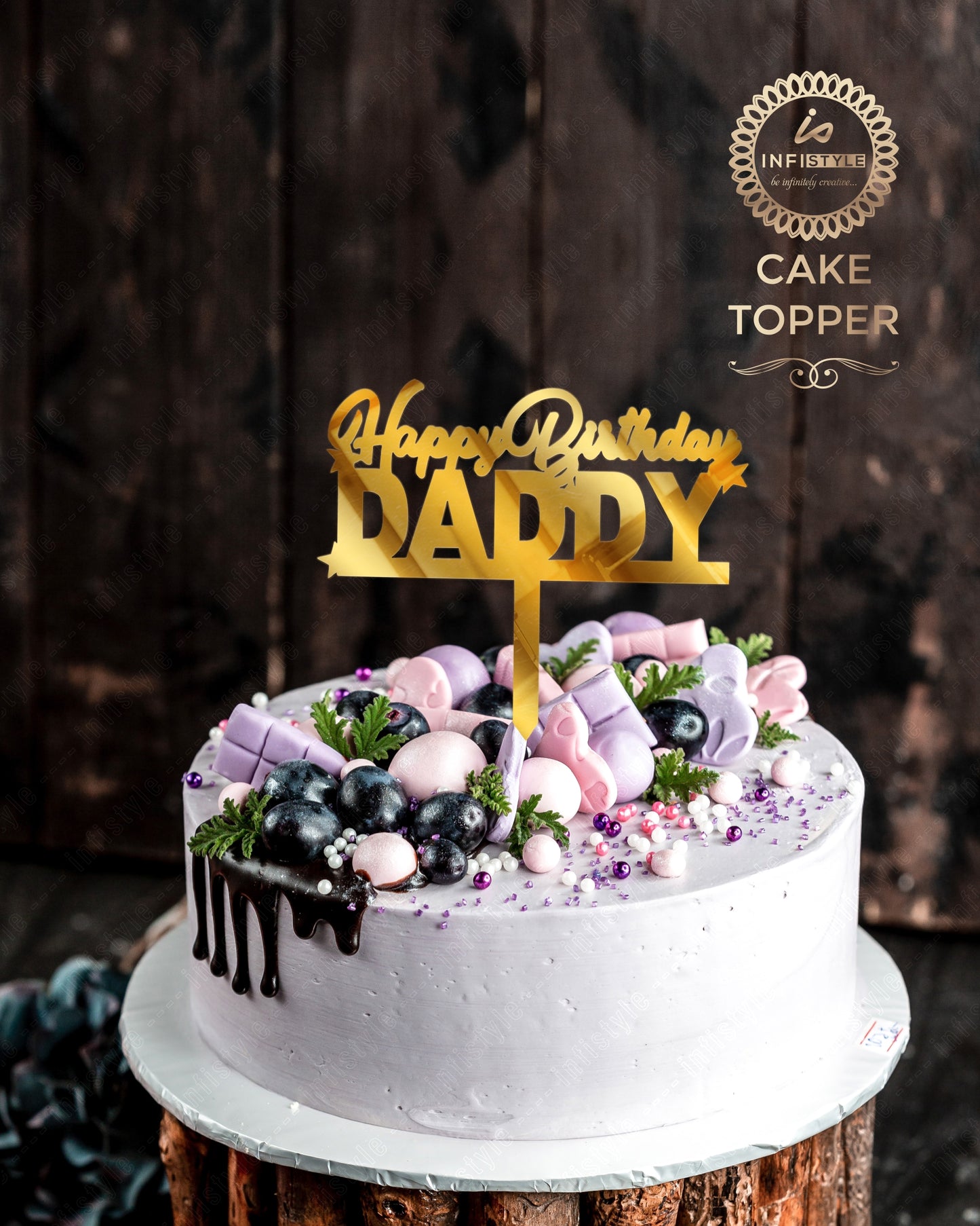 Gold Acrylic Birthday Cake Toppers