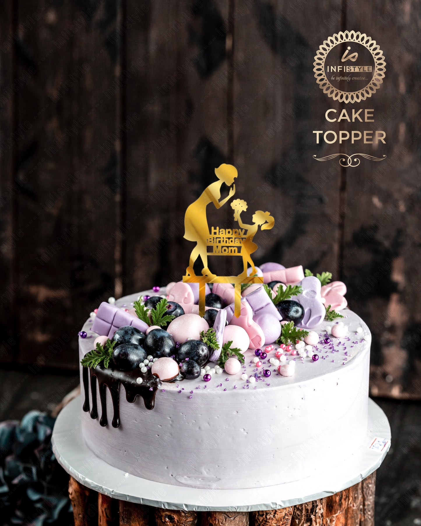 Happy Birthday Mom Acrylic Cake Toppers