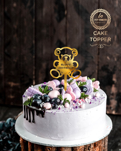 Acrylic Birthday Cake Teddy Toppers