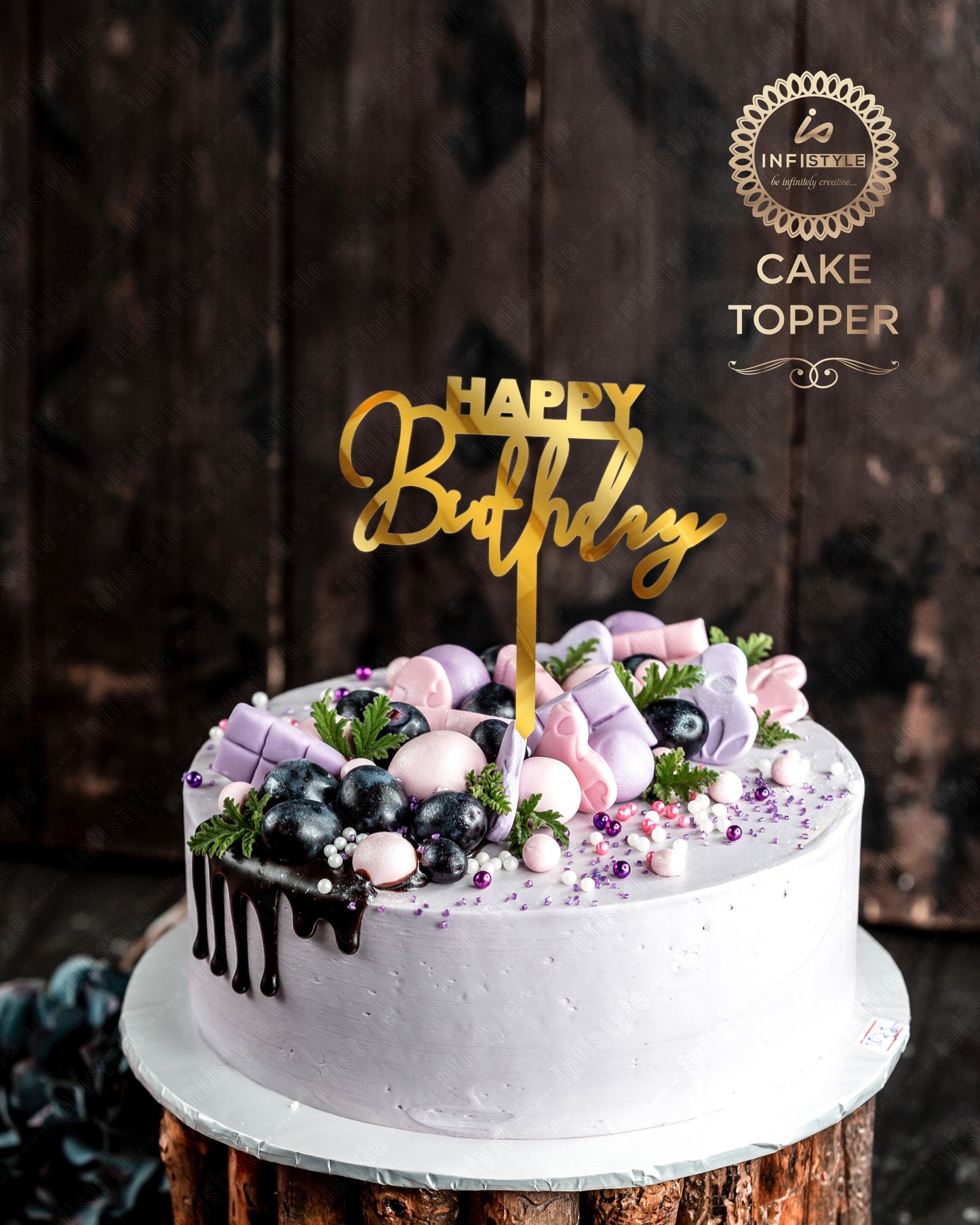 Acrylic Birthday Cake Toppers Gold