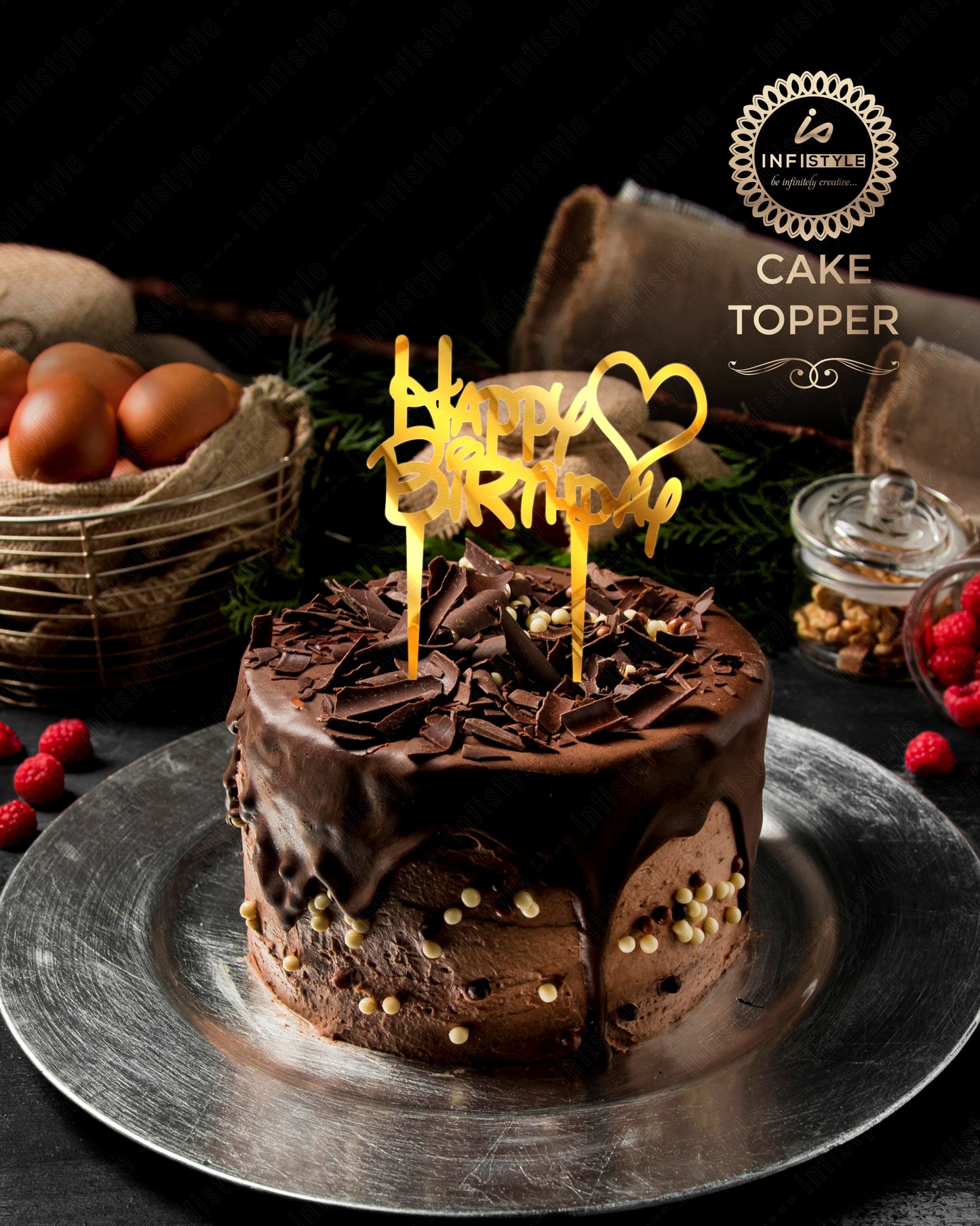 Acrylic Cake Toppers Gold