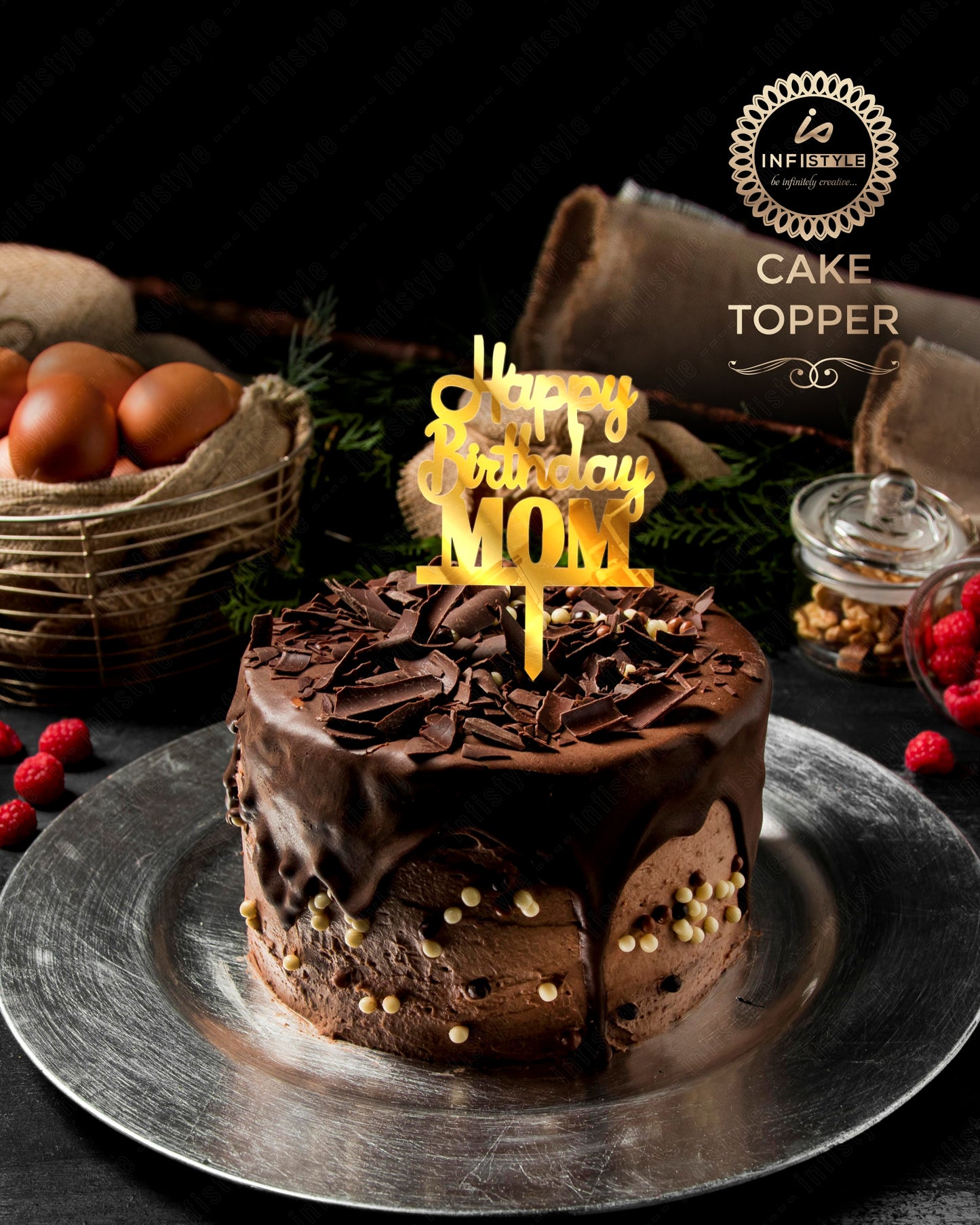 Happy Birthday Mom Acrylic Cake Toppers