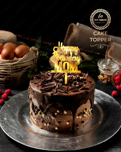 Happy Birthday Mom Acrylic Cake Toppers