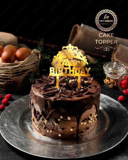 Golden Acrylic Birthday Cake Toppers