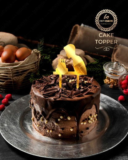 Happy Birthday Acrylic Cake Toppers Gold