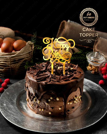Birthday Cake Toppers Golden Acrylic