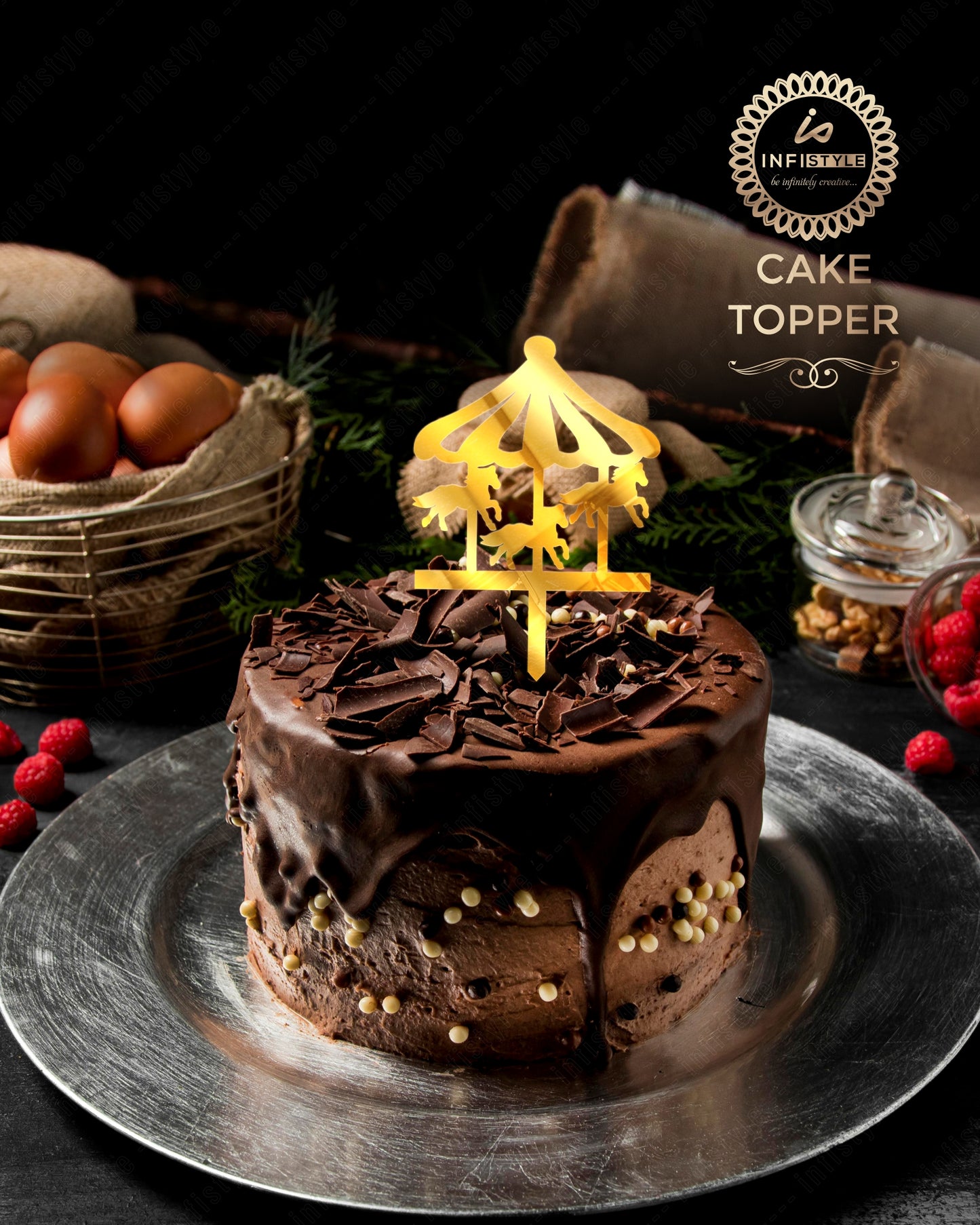 Golden Cake Toppers for Birthday Decoration