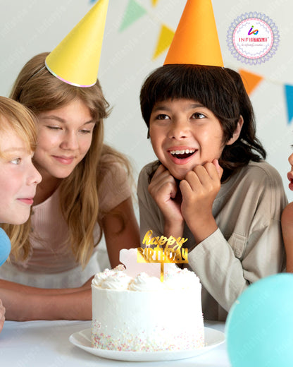 Happy Birthday Golden Cake Toppers