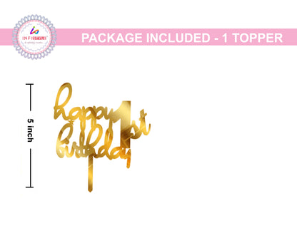 Happy Birthday Acrylic Cake Toppers Gold