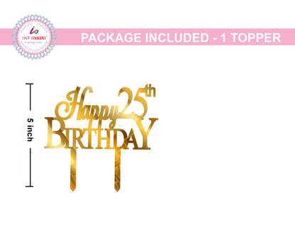 Happy 25th Birthday Acrylic Cake Toppers