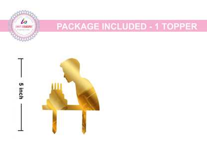 Happy Birthday Acrylic Cake Toppers Gold