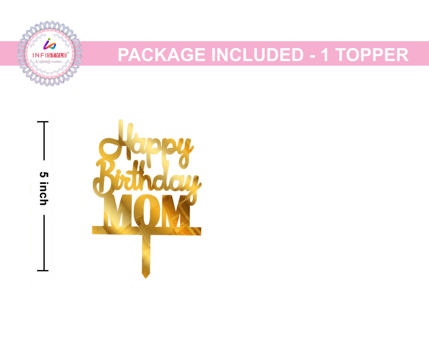 Happy Birthday Mom Acrylic Cake Toppers