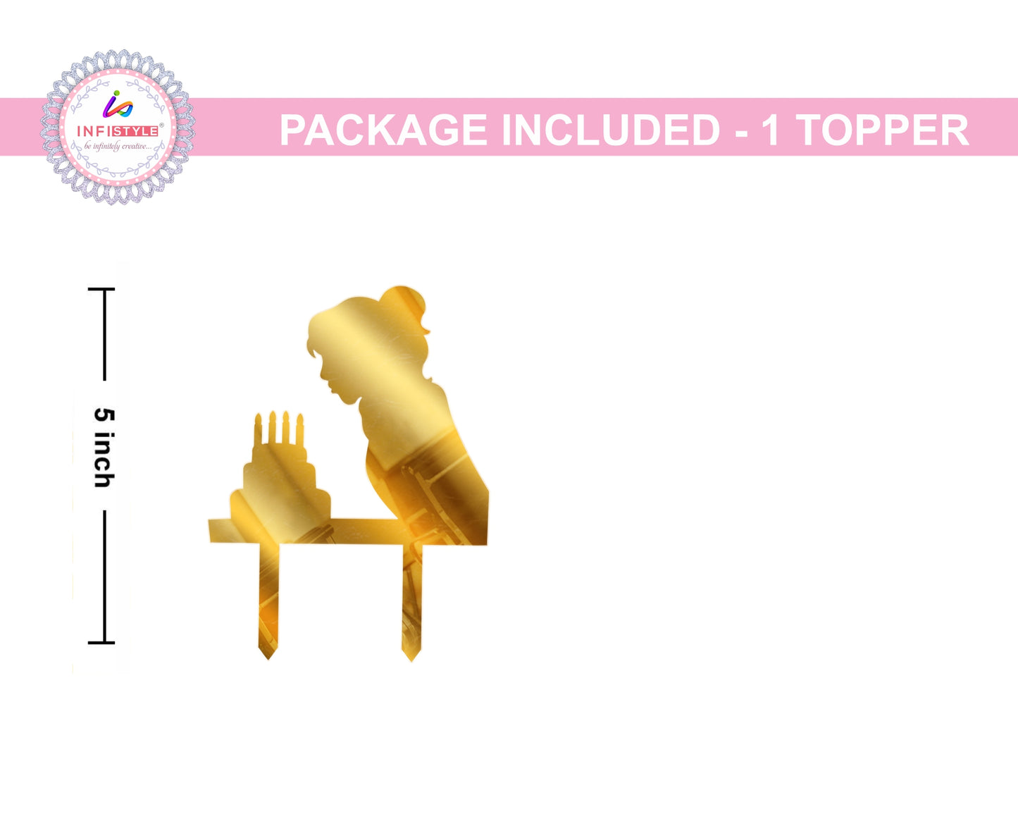 Happy Birthday Acrylic Cake Toppers Gold