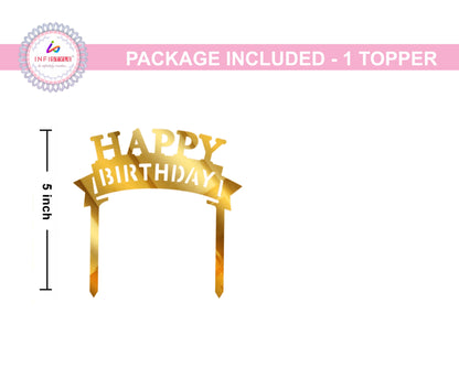 Golden Acrylic Cake Toppers Birthday