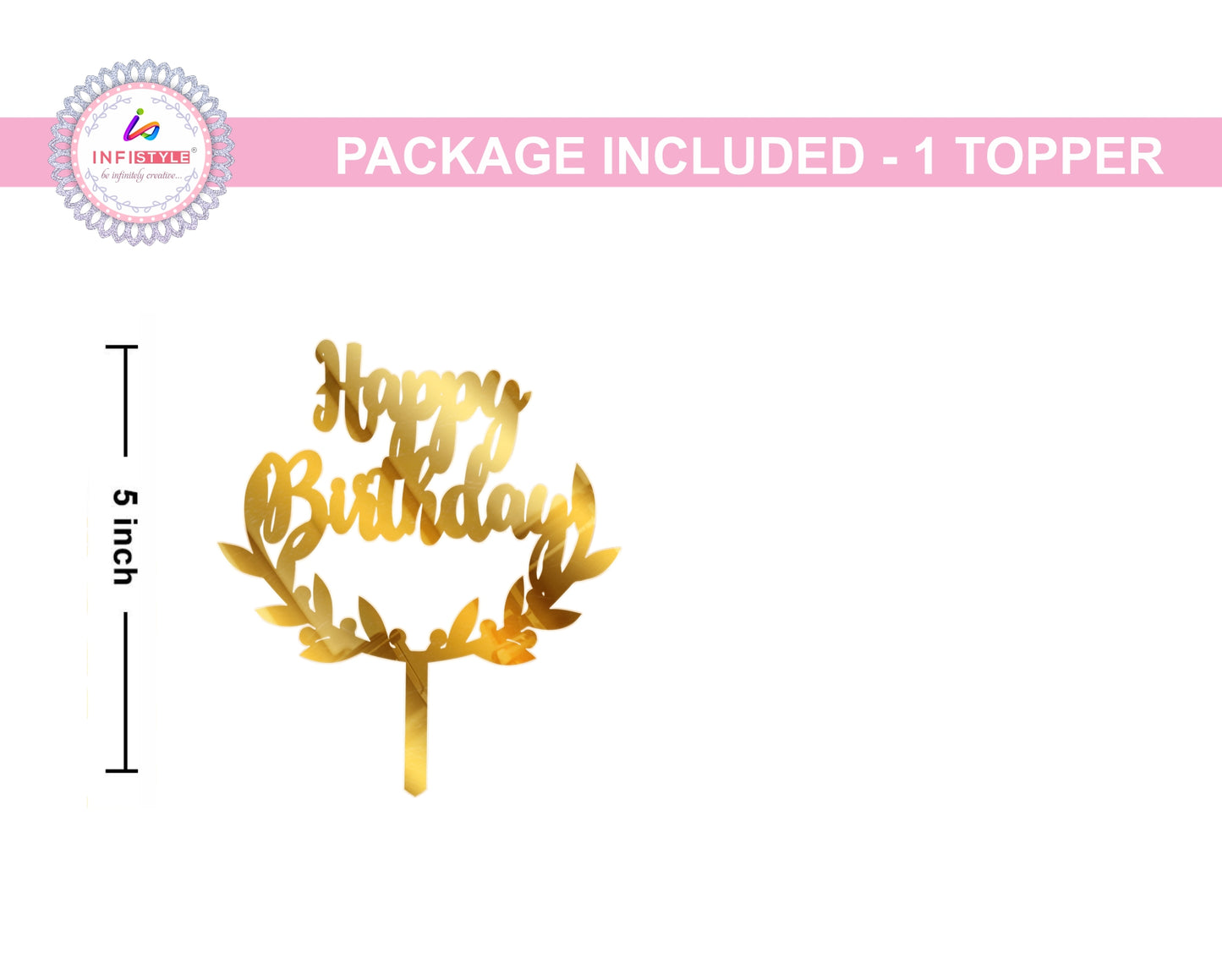 Birthday Cake Toppers Gold Acrylic