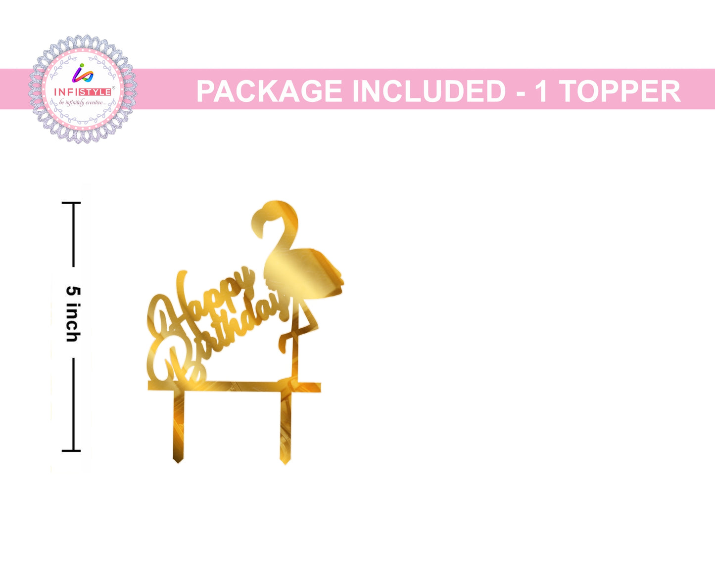 Birthday Golden Acrylic Cake Toppers