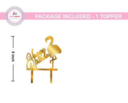 Birthday Golden Acrylic Cake Toppers