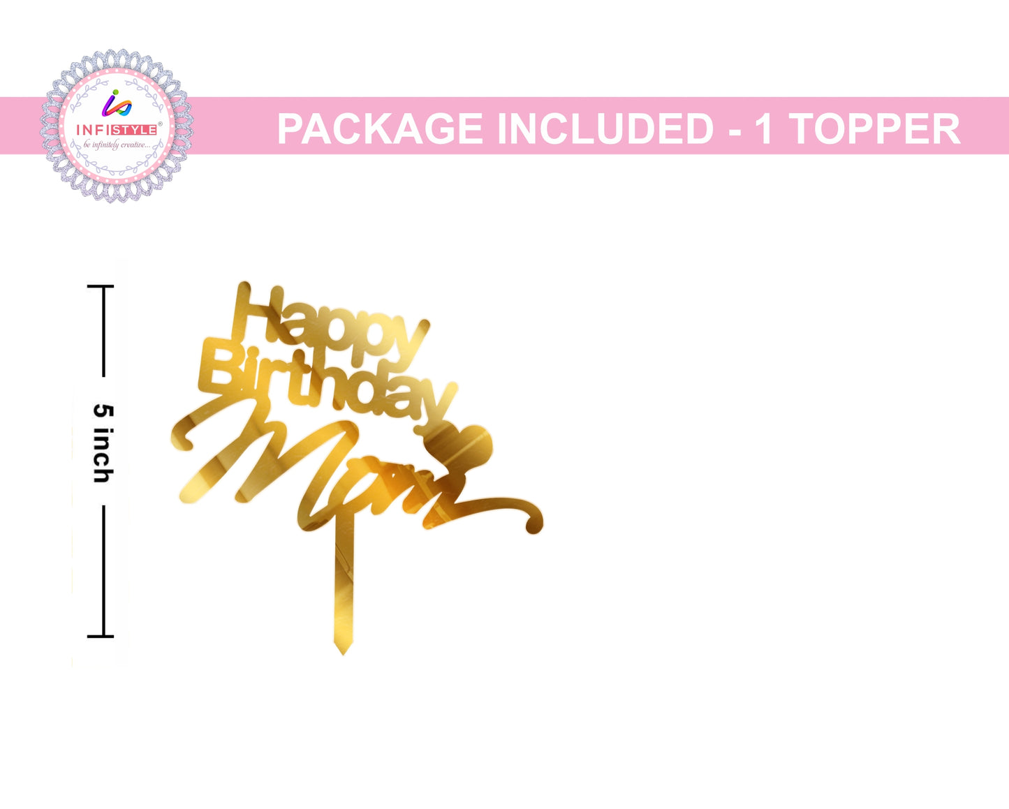 Happy Birthday Mom Acrylic Cake Toppers