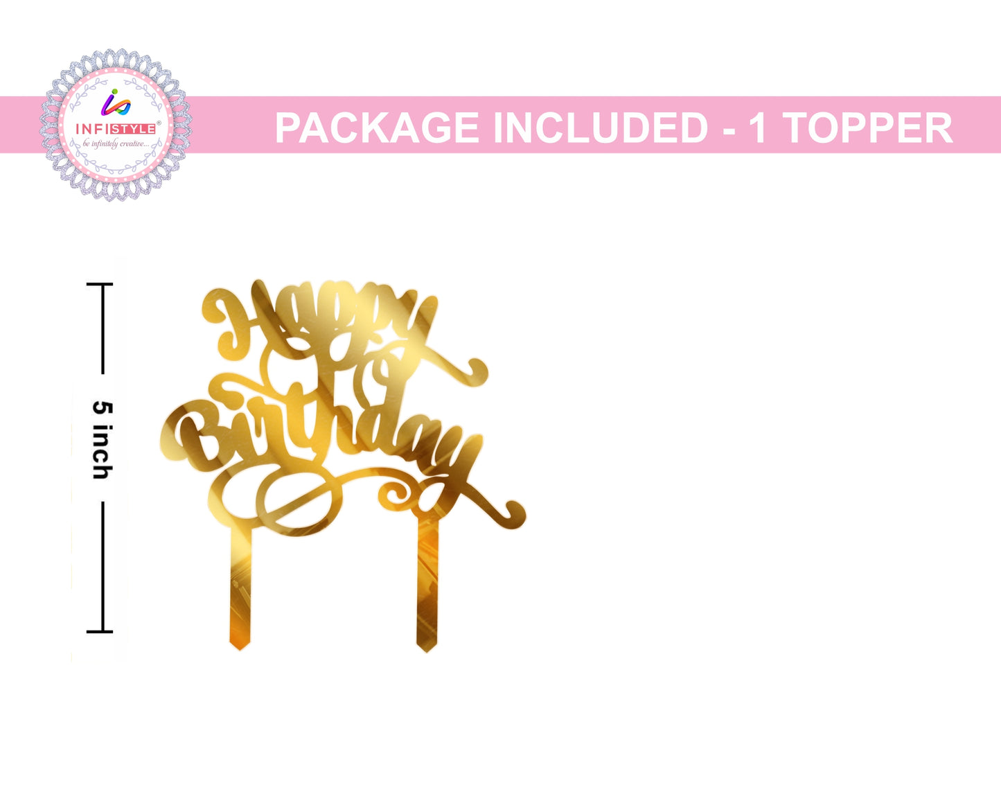 Gold Acrylic Birthday Cake Toppers