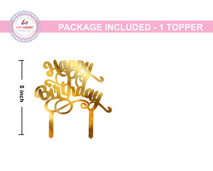 Gold Acrylic Birthday Cake Toppers