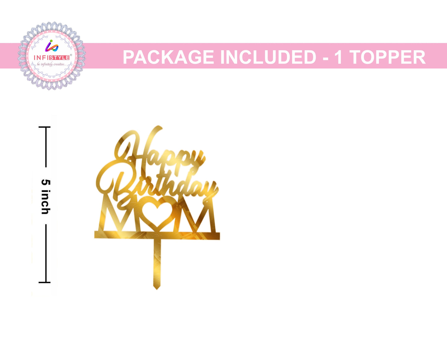 Happy Birthday Mom Acrylic Cake Toppers