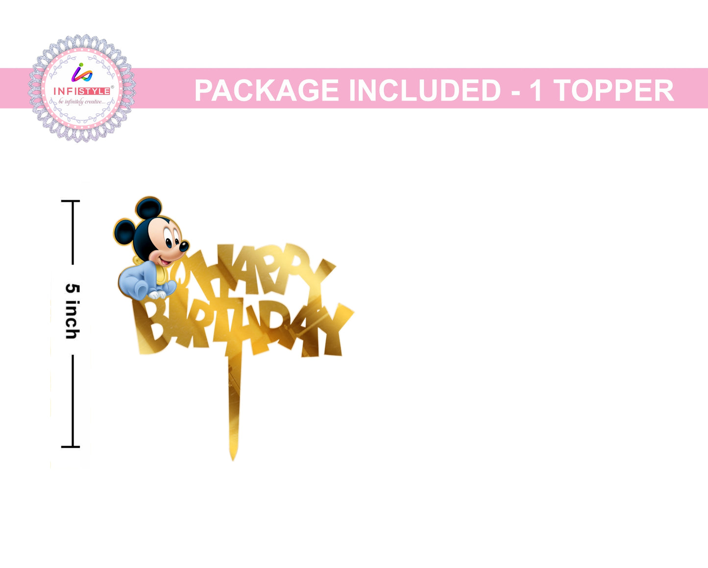 Acrylic Mickey Baby Cake Birthday Topper