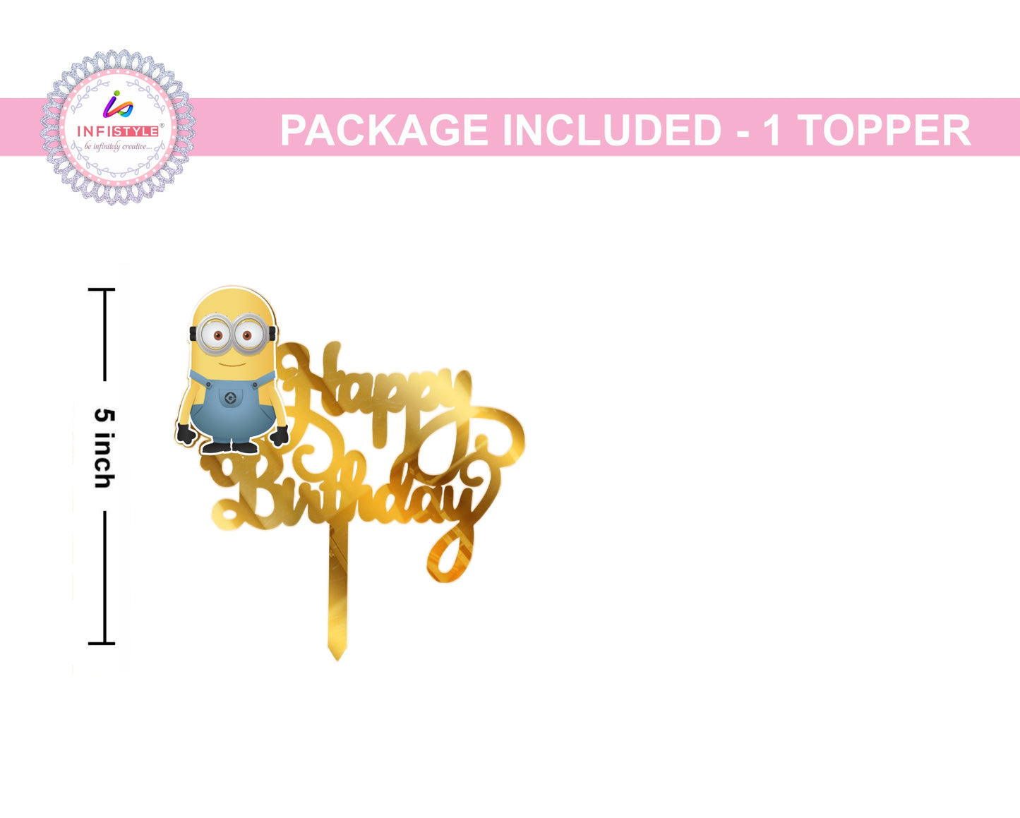 Acrylic Minion Cake Topper for Birthday