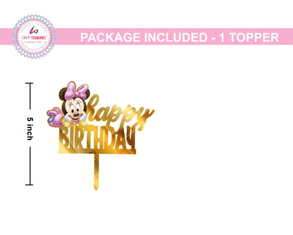 Minnie Mouse Cake Topper Gold Acrylic
