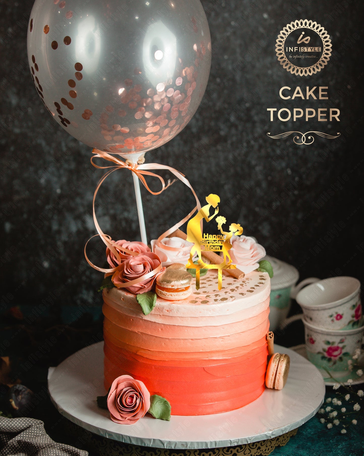 Happy Birthday Mom Acrylic Cake Toppers