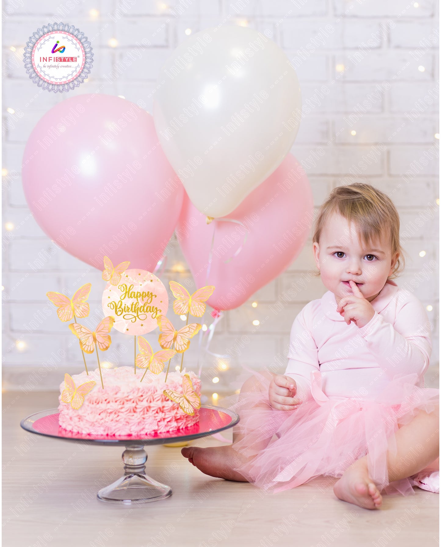 Butterfly Cake Toppers 8 Butterfly 1 Happy Birthday Party Decoration Cake Topper (PCT-01)