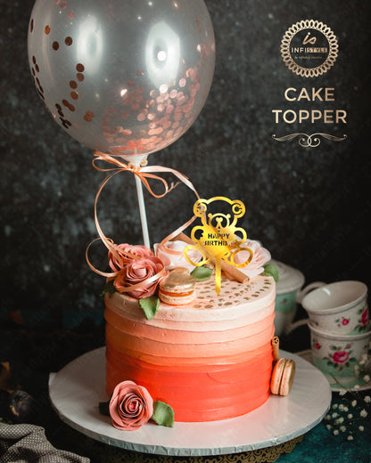 Acrylic Birthday Cake Teddy Toppers