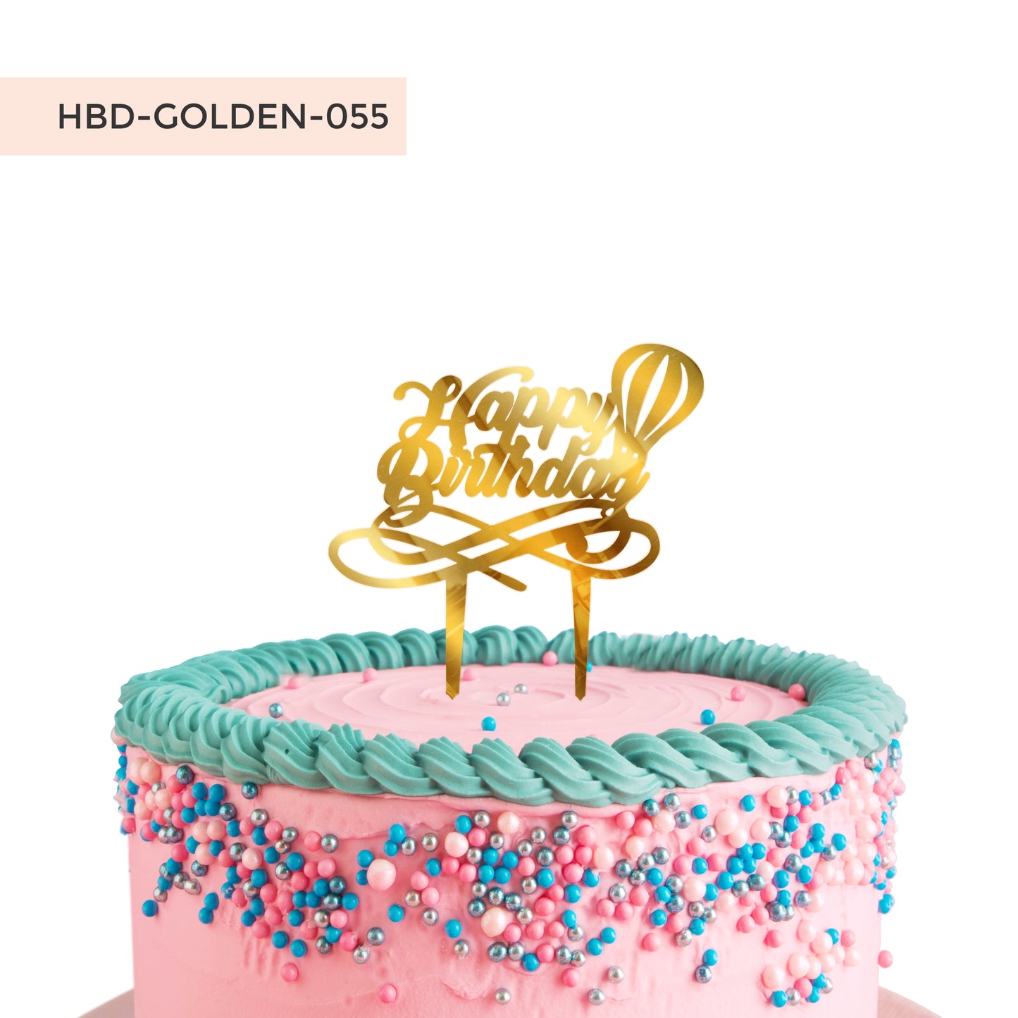 Golden Acrylic Birthday Cake Toppers