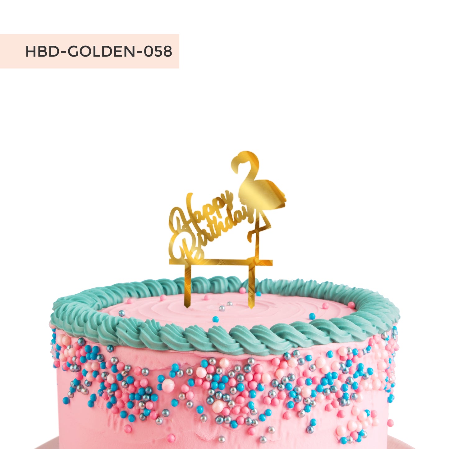 Birthday Golden Acrylic Cake Toppers