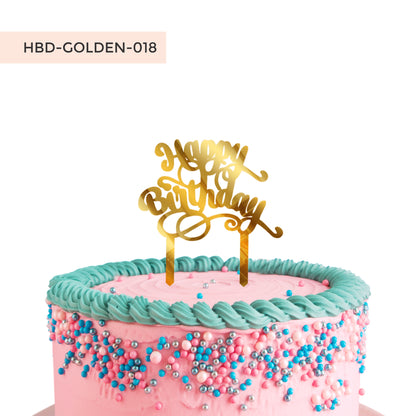 Gold Acrylic Birthday Cake Toppers