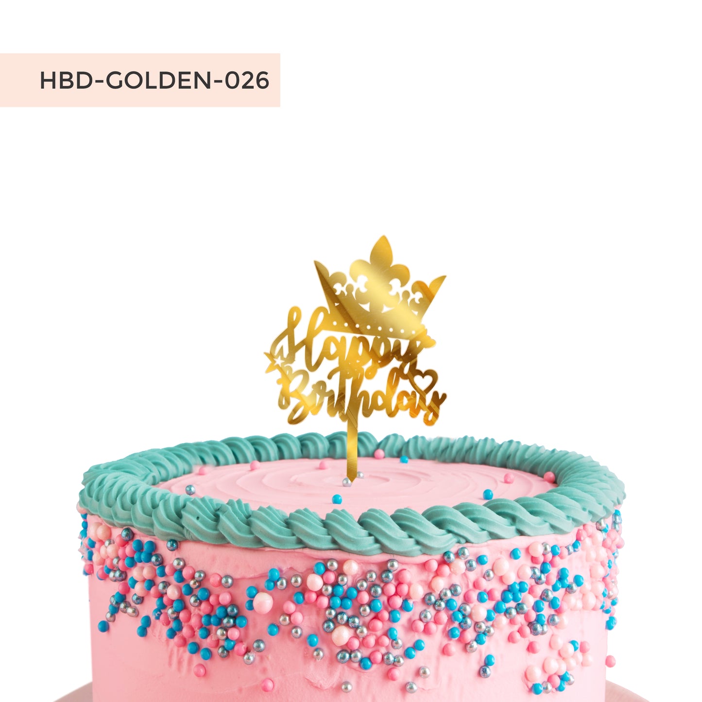 Happy Birthday Acrylic Cake Toppers Golden