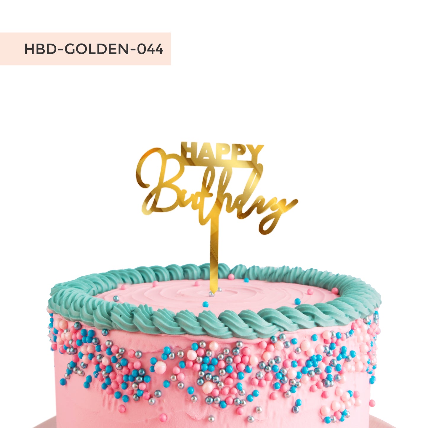 Acrylic Birthday Cake Toppers Gold