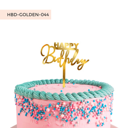 Acrylic Birthday Cake Toppers Gold