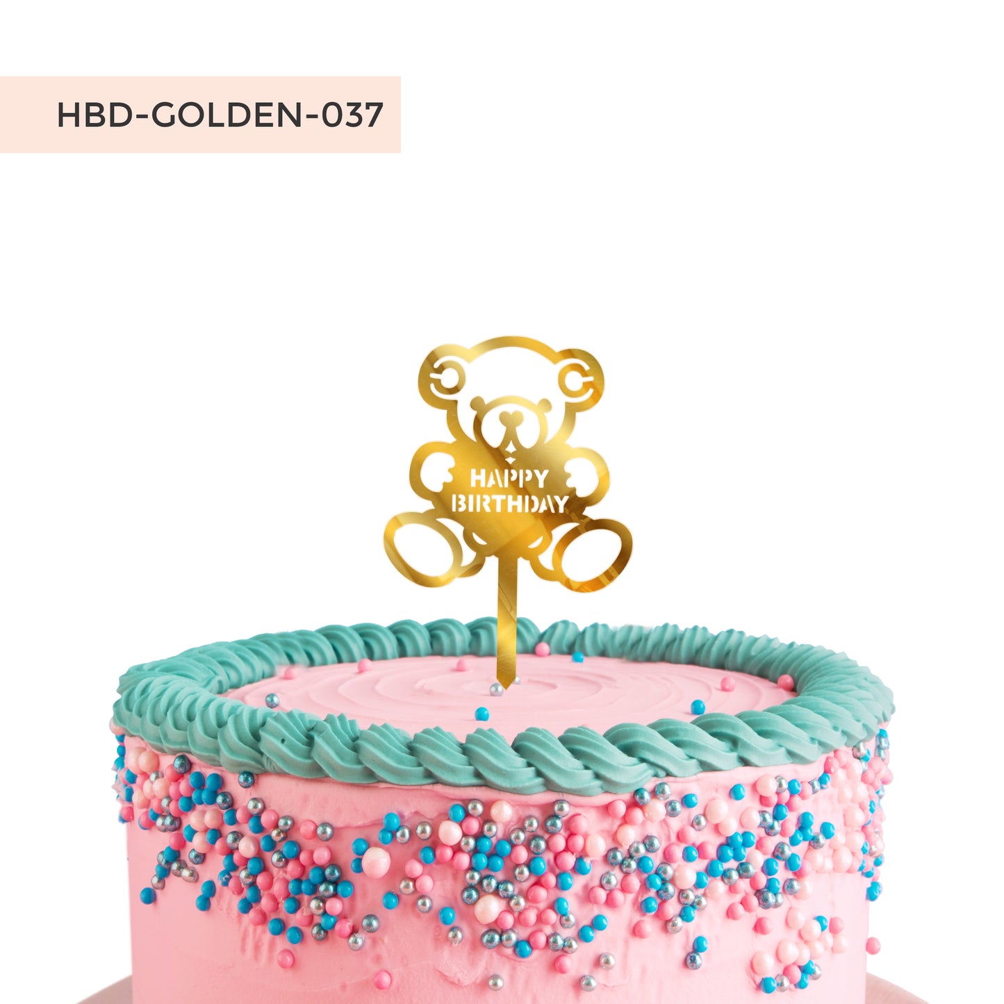 Acrylic Birthday Cake Teddy Toppers